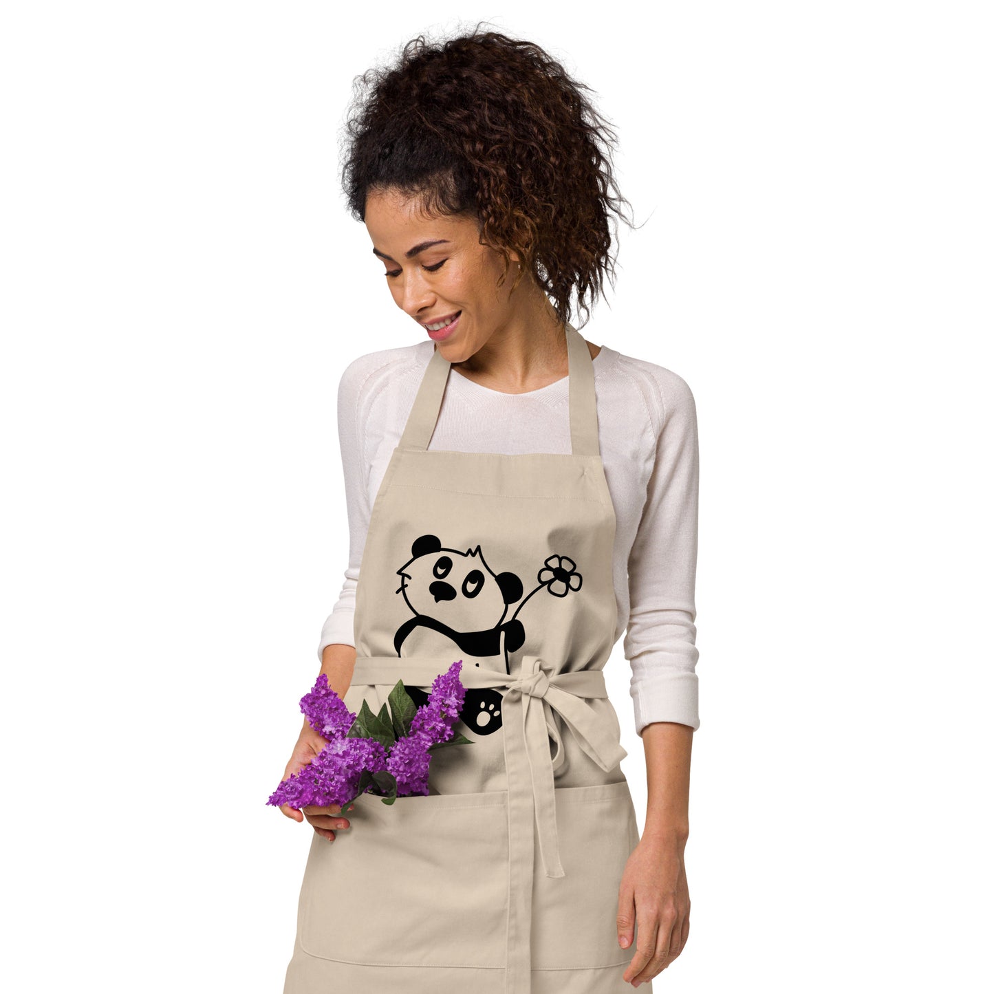 Apron Panda Flower - Organic Cotton