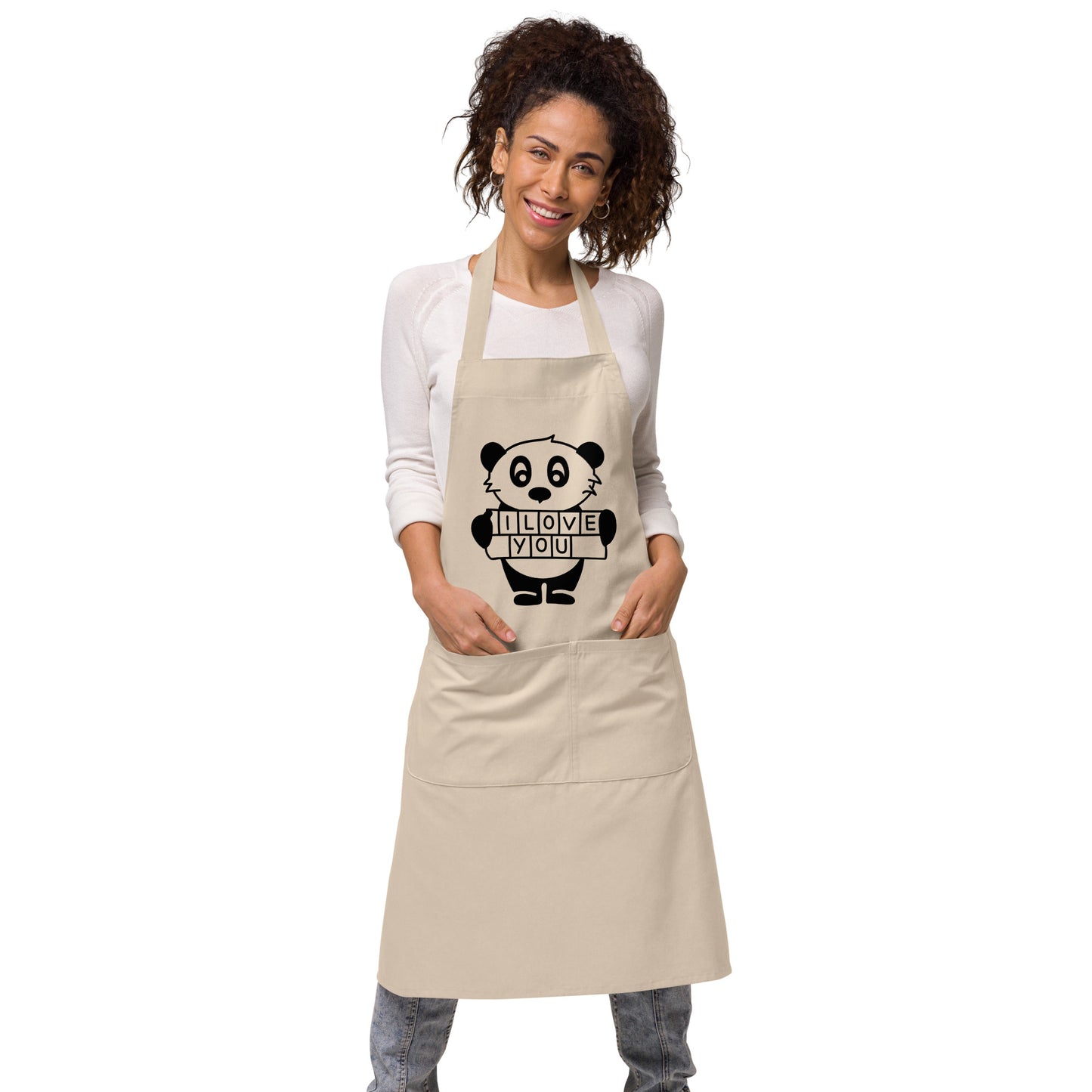 Apron Panda Love - Organic Cotton