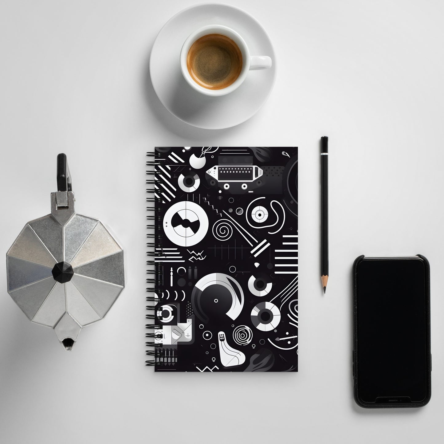 Spiral Notebook Black & White 3