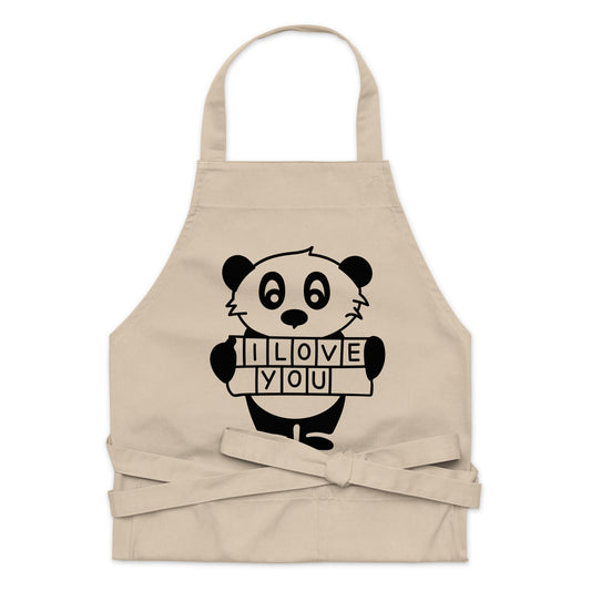 Apron Panda Love - Organic Cotton