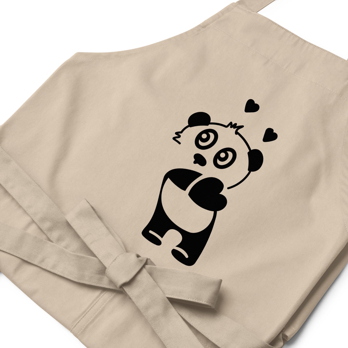 Close up apron panda heart